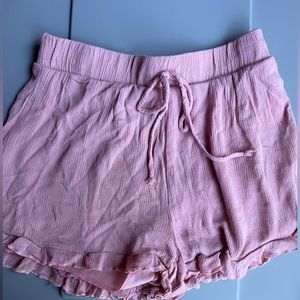 Flowy Linen Pink Shorts